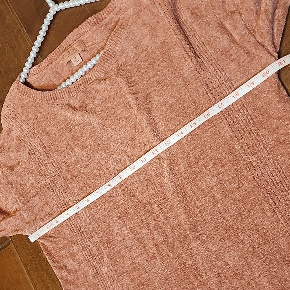 Barefot Dreams Salmon Pink Knit Texture Longsleeve Boat Neck Relaxed Fit Sweater - Picture 4 of 9